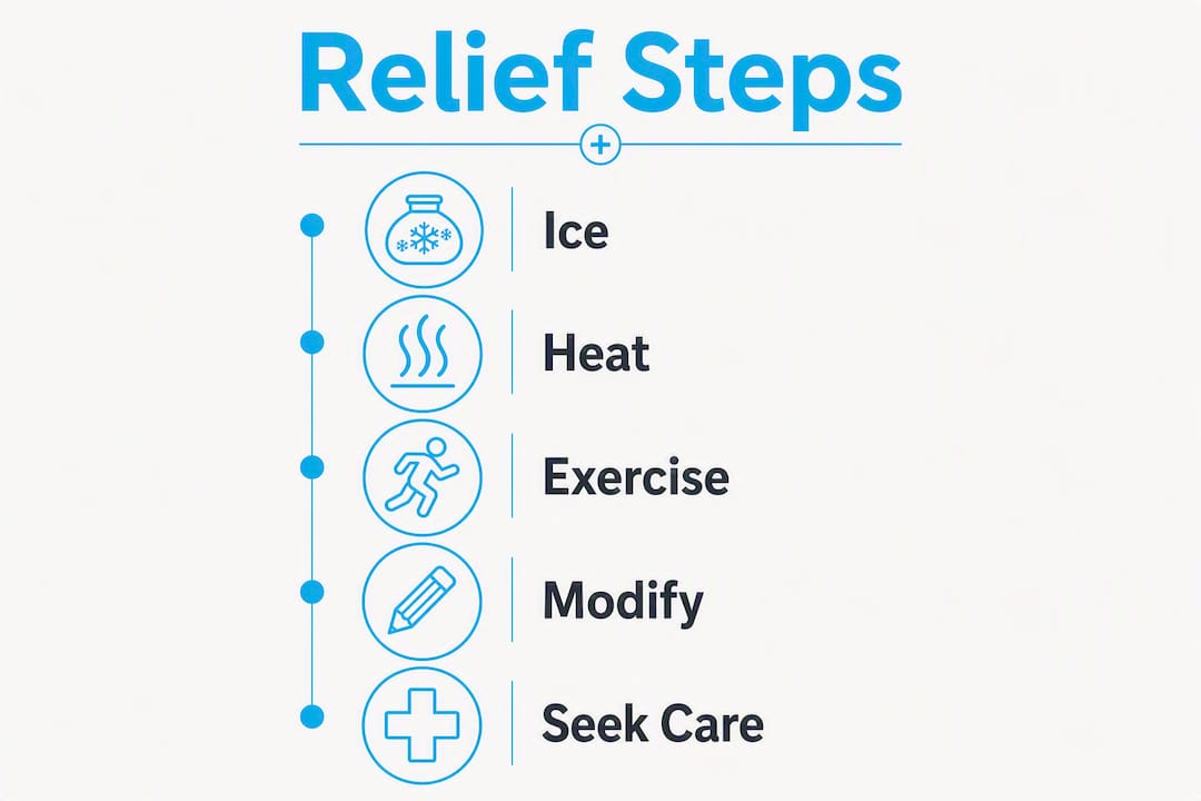 Infographic showing five step relief plan