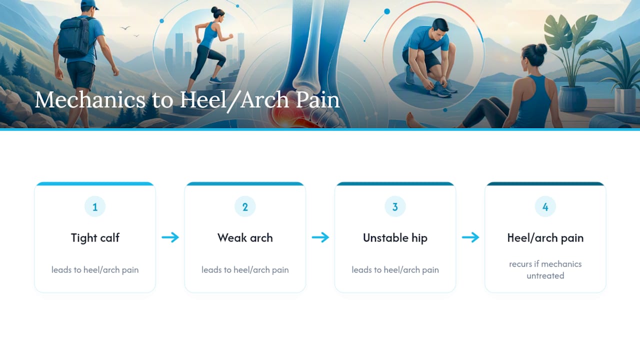 Causal links behind recurring heel pain