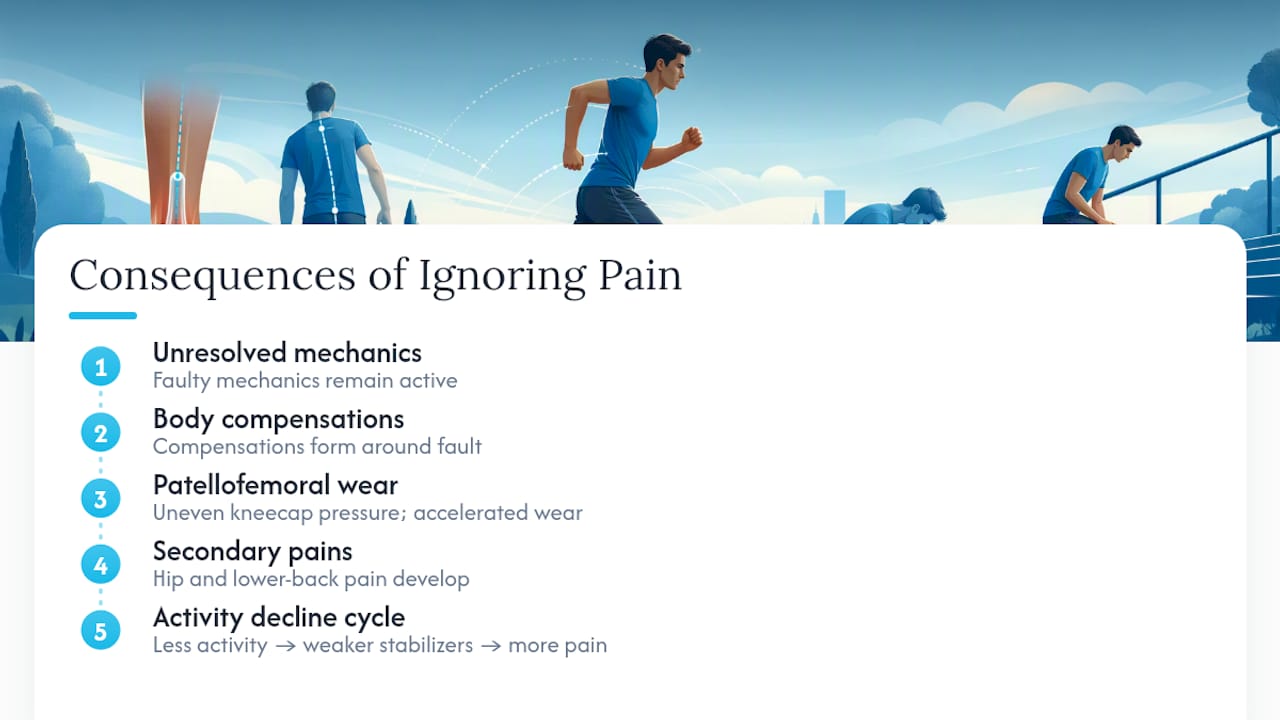What Happens if You Ignore Overpronation Knee Pain — overview diagram