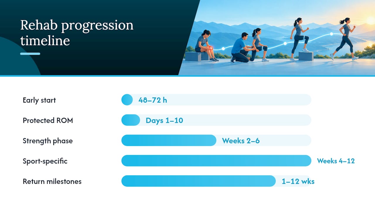 Return to sport recovery milestones and testing