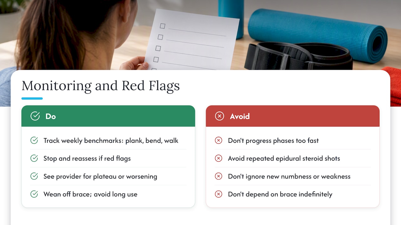 Potential complications and how to monitor your progress — overview diagram
