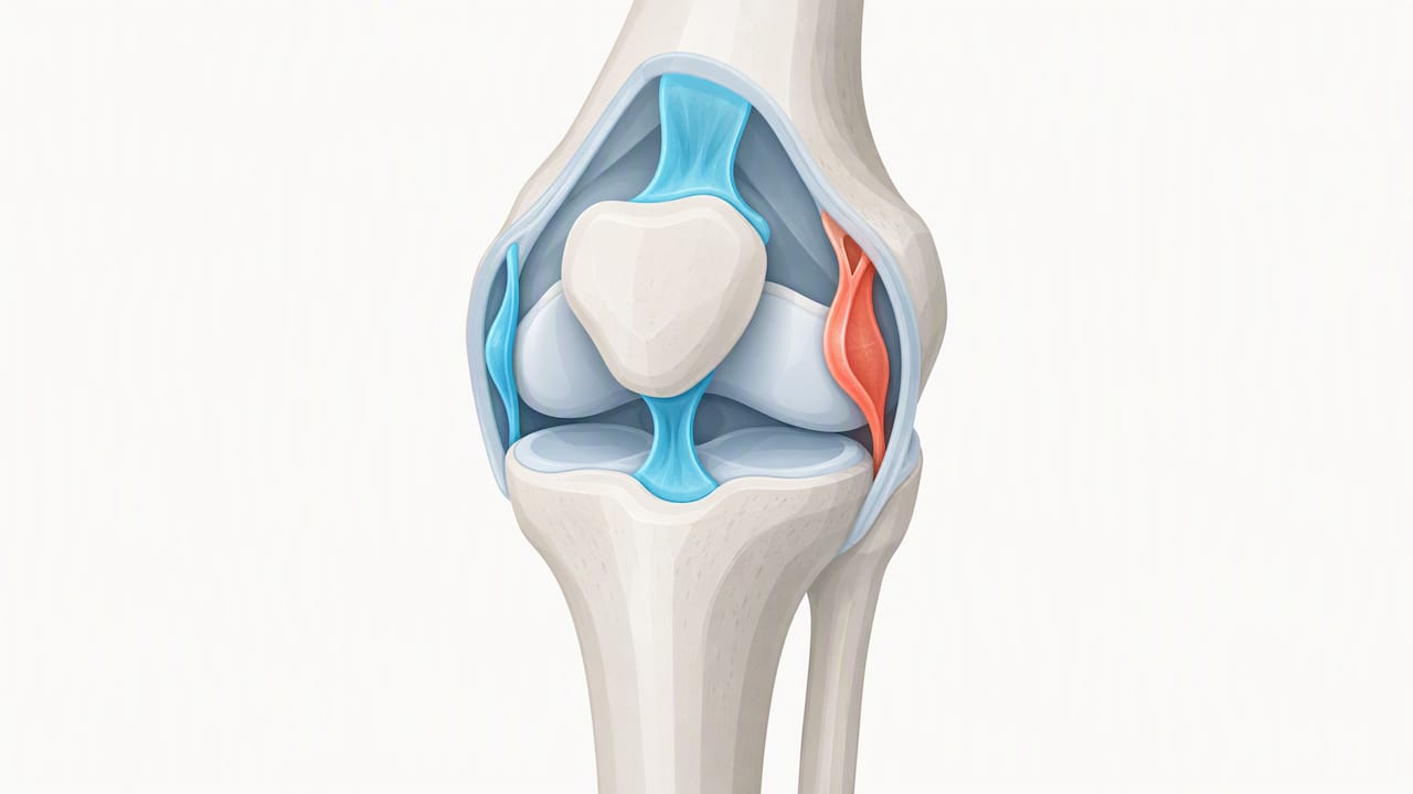 Illustration of four knee synovial plicae