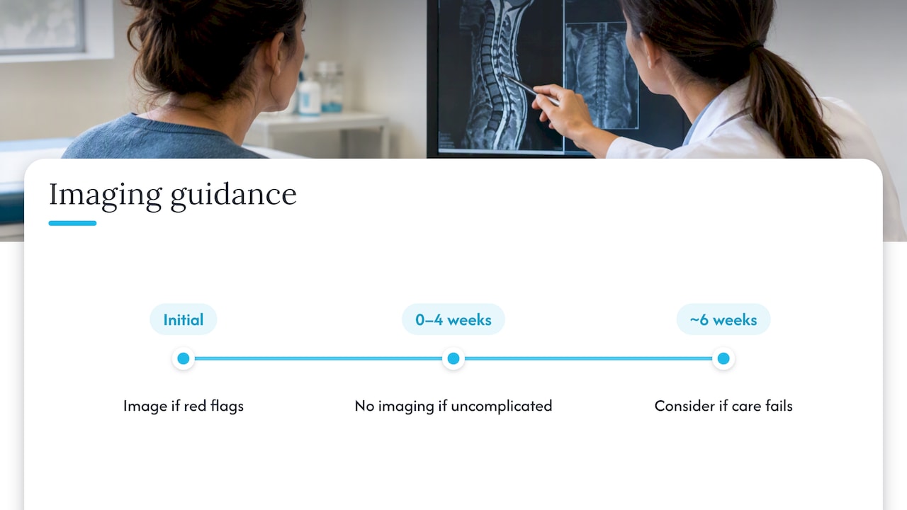 Timeline for considering thoracic spine imaging