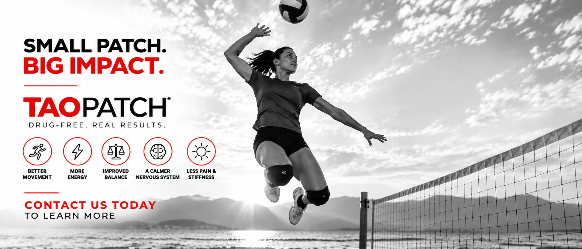 Chiropractic-Plano-TX-Woman-Spiking-a-Volley-Ball-On-Beach-Banner 3